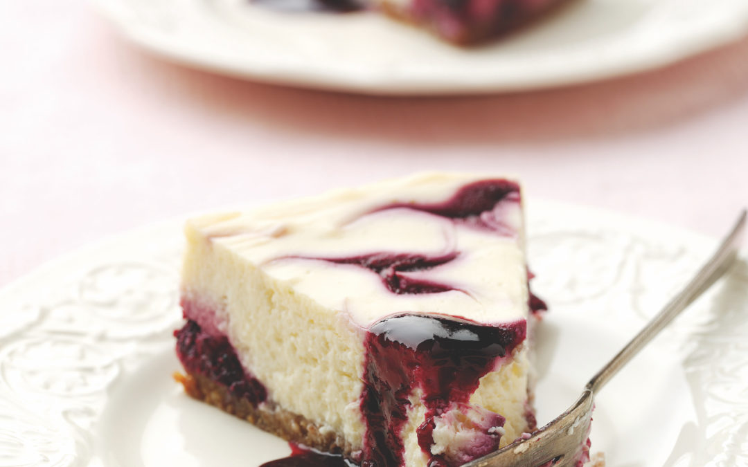 Lime and Blackcurrant Cheesecake