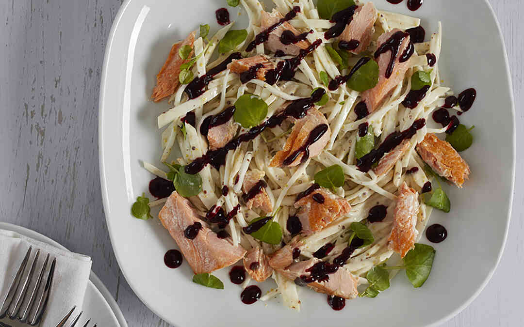 BBQ Trout with Blackcurrant Dressing