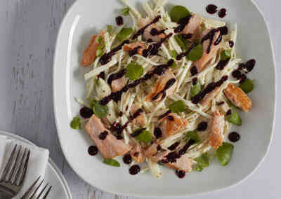 BBQ Trout with Blackcurrant Dressing