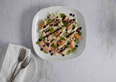 BBQ Trout with Blackcurrant Dressing