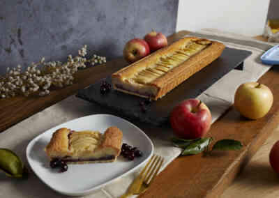 Apple and Blackcurrant Frangipane Tart