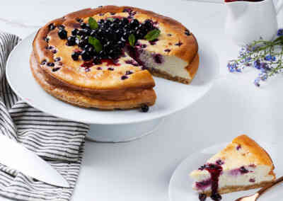 Blackcurrant Baked Cheesecake