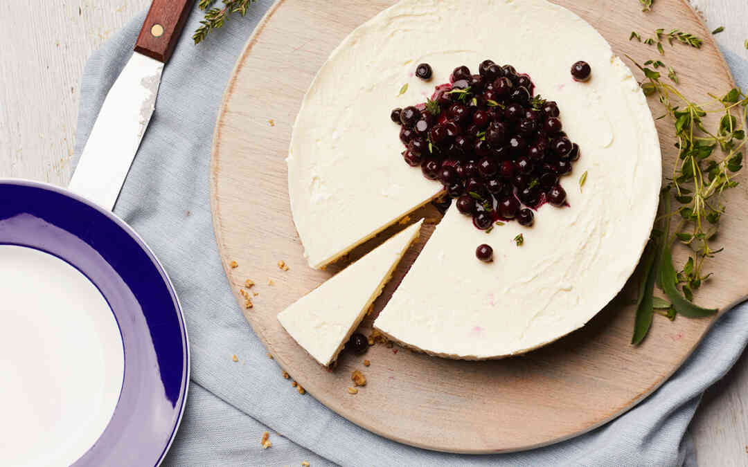 Savoury Goats cheese Cake with Blackcurrant Compote